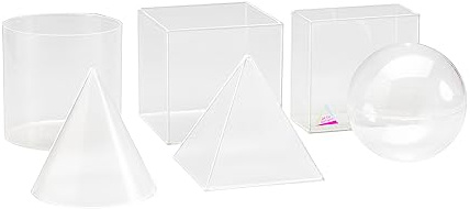 WISSNER aktiv lernen - 6 Geometrie Körper Formen zum Füllen - RE-Plastic°, 10 cm