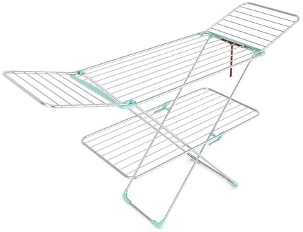 Colombo ST797 Stendibiancheria con dobbia griglia Double, Alluminio, Celeste, Taglia Unica