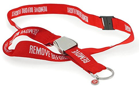 REMOVE BEFORE FLIGHT Schlüsselband Lanyard mit „Seatbelt“-Schnalle