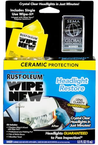 Rust-Oleum 397048 Wipe New Headlight Restore, 0.5 FL OZ