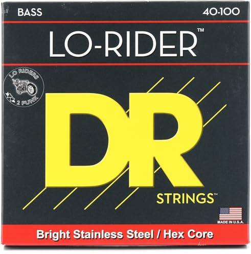 Dr Strings lo-rider 40 – 100 Saitensatz für Bassgitarre, Diapason long | Hex Core, Straffer Attack, Hohe Praezision, Kraftvoller Sound, Made in USA