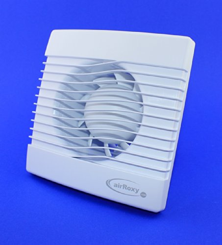 Badventilator mit Feuchtigkeitssensor/Hygrostat und Timer/Nachlauf Badlüfter Lüfter Ventilator Deckenlüfter weiß Front Ø 150 mm 15 cm PrimHS Wandlüfter Ventilator Einbaulüfter Bad Küche
