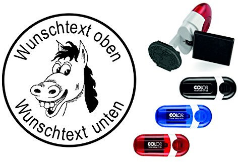 Geocachings Temple Fun Horse with Personalised Name/Nickname Round Stamp Geocaching CACHE Pockets Temple
