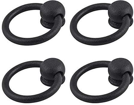 Renovators Supply Manufacturing Cabinet Handles 2 in. Black Wrought Iron Drawer Pulls Antique Kitchen Cabinet Handles with Mounting Hardware Pack of 4