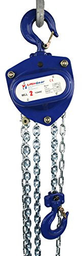 LiftinGear 2000kg Chain Block Lifting Tackle Crane Hoist Manual Gantry Hand Pulley 3-30mtr Lift Height (4mtr)
