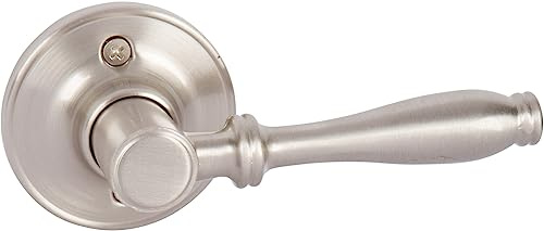 Delaney Callan Hardware Silona Privacy Door Handle, Fits Doors 1-3/8 to 1-3/4 in. Thick, Polished Chrome Finish – Reversible Handed Bed & Bathroom Push Button Door Lever – Easy to Install Door Lock