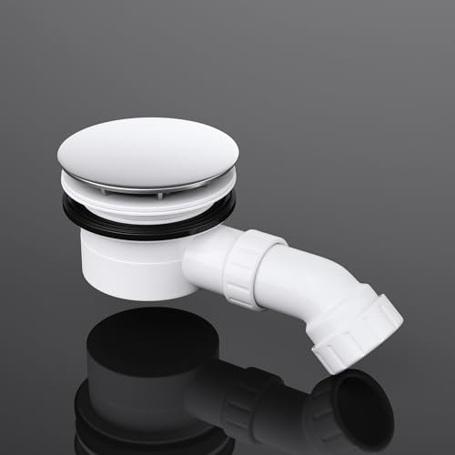doporro Set di Scarico per Piatto Doccia Ø90 mm con sifone Antiodore, Filtro Capelli, Copertura Cromata, Scarico Doccia Extra Piatto con Uscita Ø45 mm - AL02