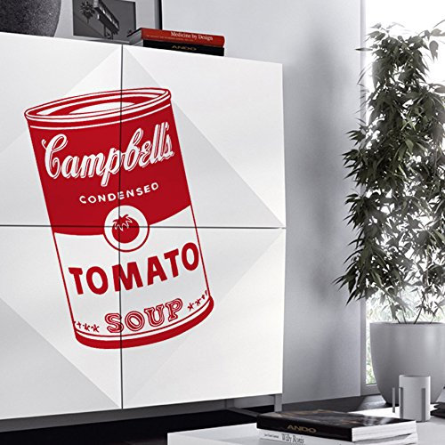 IDEAVINILO Vinilo Decorativo Bote de Sopa Campbell´s. Color Rojo. Medidas: 55x95cm