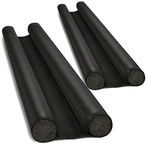 com-four® 2X Zuschneidbare Zugluftstopper für alle gängigen Türen, Türbodendichtung, Luftzugstopper mit doppelter Isolierung - Türdichtung, Kälteschutz, Heizkosten sparen, Schallschutz (002 Stück)