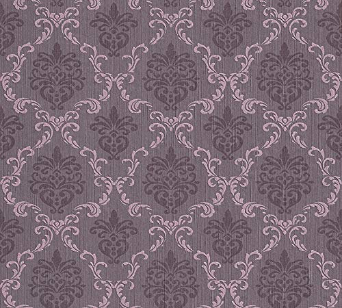 A.S. Création Architects Paper Textiltapete Tessuto Tapete mit Ornamenten barock 10,05 m x 0,53 m lila Made in Germany 956295 95629-5