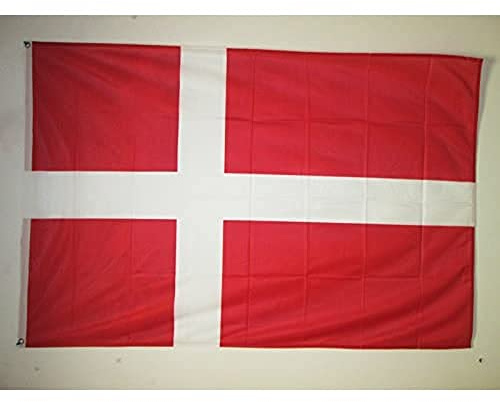 AZ FLAG Flagge Dänemark 150x90 cm Fahne Dänische Mesh-Polyester 2 Ösen | Für außen dekorative Flagge Danmark doppelte Nähte und verstärkte Kanten mit Metallösen
