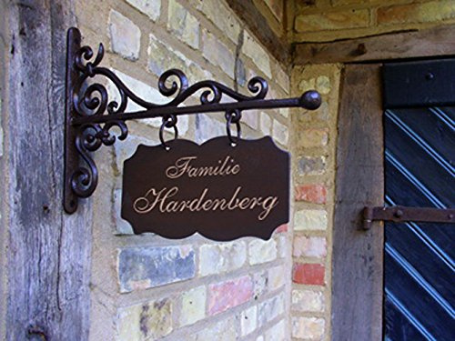 Antikas - Hausschild Hausnummer Ladenschild Namenschild, Tür Schild 30 x 19 Hardenberg eckig
