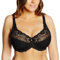 Delimira Women's Full Coverage Underwire Non Padded Lace Sheer Minimizer Bra Black 36 G