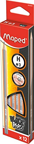 Maped - 12x ergonomischer Drei-Kant-Bleistift BLACK'PEPS aus FSC 100%-zertifiziertem Holz - H hart