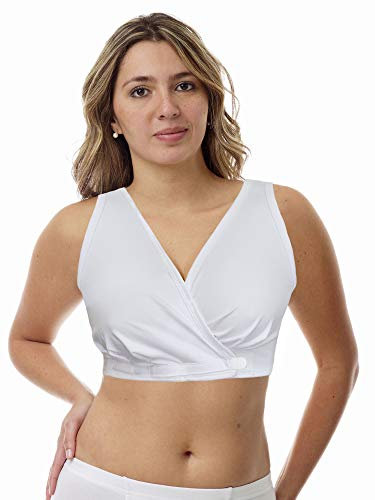 Underworks USA Arthritis-BH mit Klettverschluss - Schlaf Freizeit Still-BH 3X Weiß, Weiss/opulenter Garten, XXX-Large