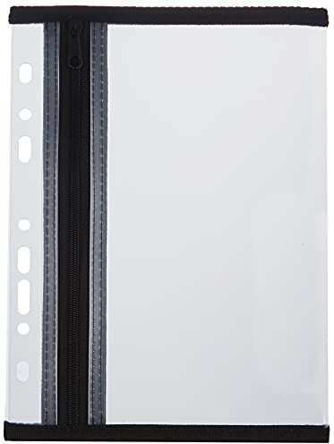 VELOFLEX 4350080 - Dokumentenhülle mit Reißverschluss, 1 Stück, DIN A5, abheftbar, schwarz, VELOBAG XXS, Reißverschlusstasche