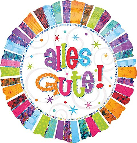Amscan 2576901 - Standard Folienballon Radiant Birthday Alles Gute, Happy Birthday, Geburtstag, Heliumballon