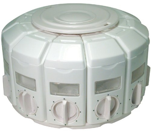 MaxiAids Select A Spice Auto Measure Carousel - 12 Spice Dispenser - White - Plastic