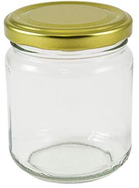 Wares of Knutsford 12 x 8 oz (228ml.) jam jars complete with gold twist off lids
