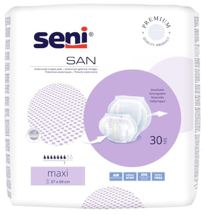 30 Seni Inkontinenz-Vorlagen San Seni Maxi, 3 x 30 Stück