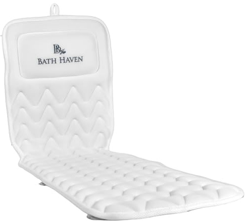 Bath Pillow for Tub, Full Body Bathtub Pillow and Mat for Head, Neck and Back Support, Relaxing Spa Cushion Head Rest and Mat for Tub Jacuzzi, Luxury Bathtub Accessories for Women and Men Quick Drying