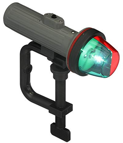 SEACHOICE 6121 Bi-Color Portable Battery Operated Bow Light, Grey