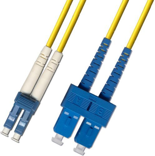 Cavo in fibra ottica duplex monomodale da 15 metri (9/125) - LC a SC - Giallo