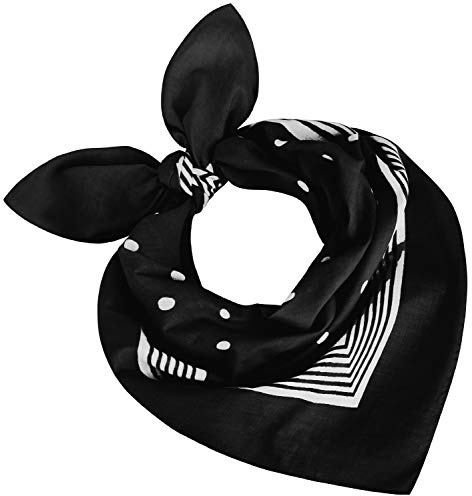 Tobeni Baumwolle Nickituch gepunktet | 55x55 cm Bandana Halstuch | 100% Baumwolle mit Punkten | Quadratisch | Modisches Kopftuch & Stirnband für Damen Herren Kinder Haustiere | Pflegeleicht