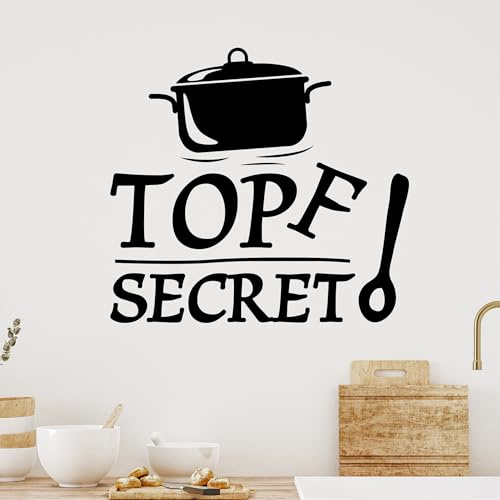 GRAZDesign Wandtattoo Küche Spruch Topf Secret lustig | Küchenaufkleber selbstklebend - 33x30cm / 042 flieder