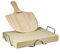 Relaxdays Pietra Refrattaria, Set con Pala per Pizza, in Legno, Cordierite, 5cm Spessore, Rettangolare, Color naturale