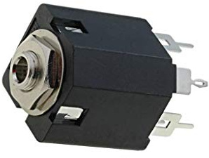 ACJS-MV35-5 Buchse Jack 3,5mm weiblich stereo mit Doppelschalter gerade AMPHE