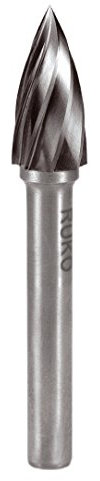 RUKO 116028A - Fresas metal duro para aluminio forma G - SPG Arco en punta (12 x 65 mm)