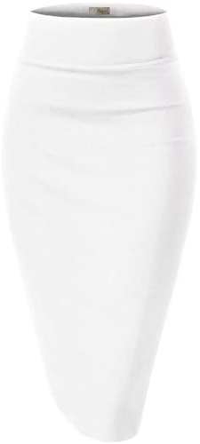 Hybrid & Company Femme Jupe Crayon Stretch X-Large 1073T-blanc