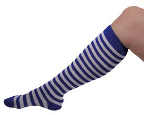 Party-Discount Ringelstrümpfe, kurz, blau-weiß