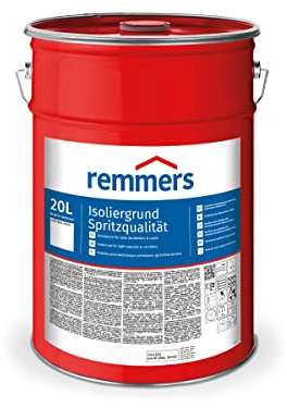 Remmers Isoliergrund weiß (RAL 9016), 20 Liter, Sperrgrund, wirkt gegen Holzinhaltsstoffe, verhindert Gelbverfärbungen, hochdeckend, atmungsaktiv