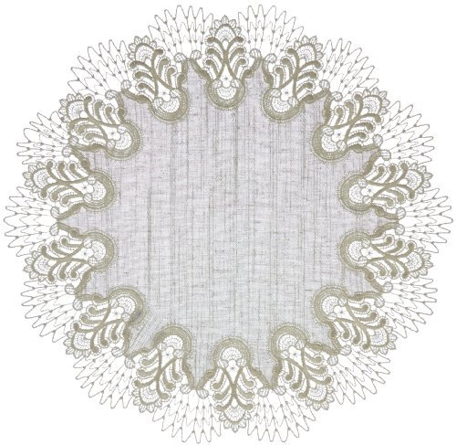 Plauener Spitze 4048L_11_46 Tischdecke Oslo L, GrößL 46 cm, rund