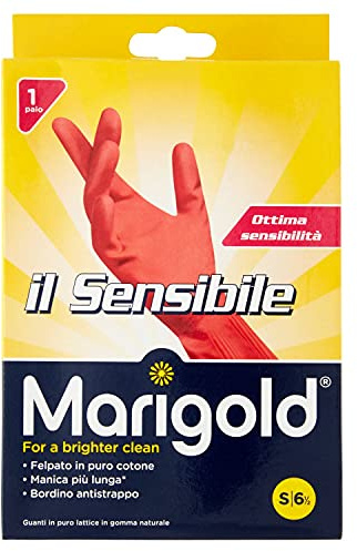 Vileda Sensibile 5677 Rot Handschuh Schutzhandschuh S Rot Plüsch Baumwolle Lange Ärmel Reißfest Rand