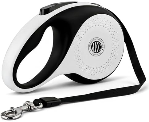 American Kennel Club Retractable Dog Leash, 16.4ft, Tangle-Free, Ergonomic Grip, One-Hand Brake, for Medium & Large Dogs up to 66