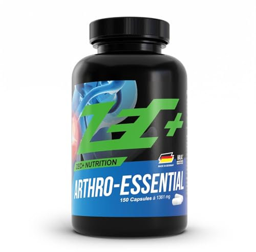 Zec+ Nutrition Arthro Essential – 150 Kapseln mit Glucosamin, Chondroitin, MSM & Weihrauch Extrakt, Nahrungsergänzung bei körperlicher Belastung durch intensive Sportarten