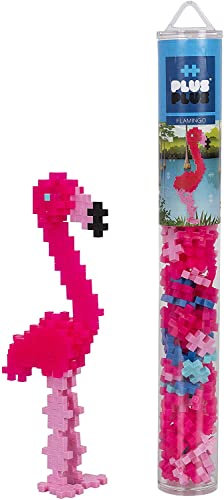Plus-Plus 9604242 Kreativ-Bausteine Tube, Flamingo, Geniales Konstruktionsspielzeug, 100 Teile