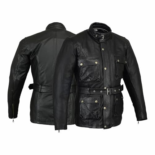 Veste de Motard Classique, Style Vintage, Taille XL - Australian Bikers Gear