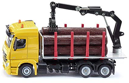 Siku 2714, Log Transporter, 1 50, Metall/Plast, Inkl. 6 Stockar, Rörlig Griparm, 4006874027149