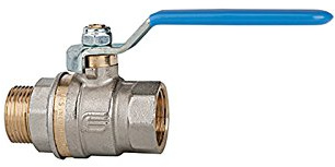 RIEGLER 103211-331.02-B Kugelhahn Standardausf., blauer Hebel, IG/AG, MS vern., G 1/4, 1Stk