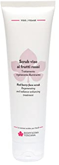 BIOFFICINA TOSCANA - Scrub viso ai frutti rossi. Trattamento rigenerante- illuminante. Local-Organic. Certificato Aiab Bio eco cosmesi, Lav, Vegan, Nichel Tested, Dermatologically tested. 100 ml