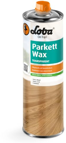 LOBA ParkettWax transparent 1 Liter – Pflegewachs auf Lösemittelbasis | klassisches Bohnerwachs | schützt vor Wasser & Schmutz | verschließt offene Poren | leicht polierbar