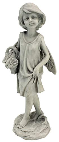 Design Toscano Rosengartenfee mit Korb, Figur