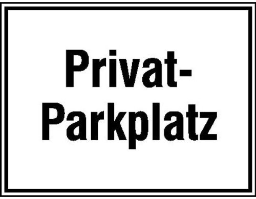 Betriebsausstattung24 Parkplatzkennzeichnung Privat-Parkplatz - Aluminium, geprägt - 33,0 x 25,0 cm - Text Schild - schwart weiß