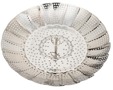 Bio Dampfgar Einsatz für Töpfe 17,5-28cm DAMPFKORB / DÜNSTEINSATZ / DÄMPFEINSATZ / GEMÜSEDÄMPFER aus Edelstahl
