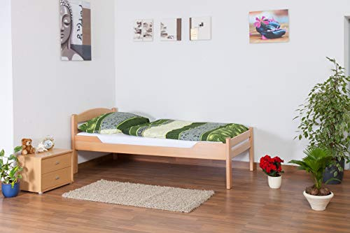 Einzelbett Easy Premium Line K1/2n, Buche Vollholz massiv Natur - Maße: 90 x 200 cm