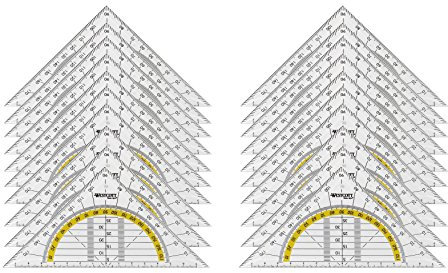 Westcott E-10130 00-I Geometriedreieck Kunststoff, 14 cm, 20 Stück, transparent